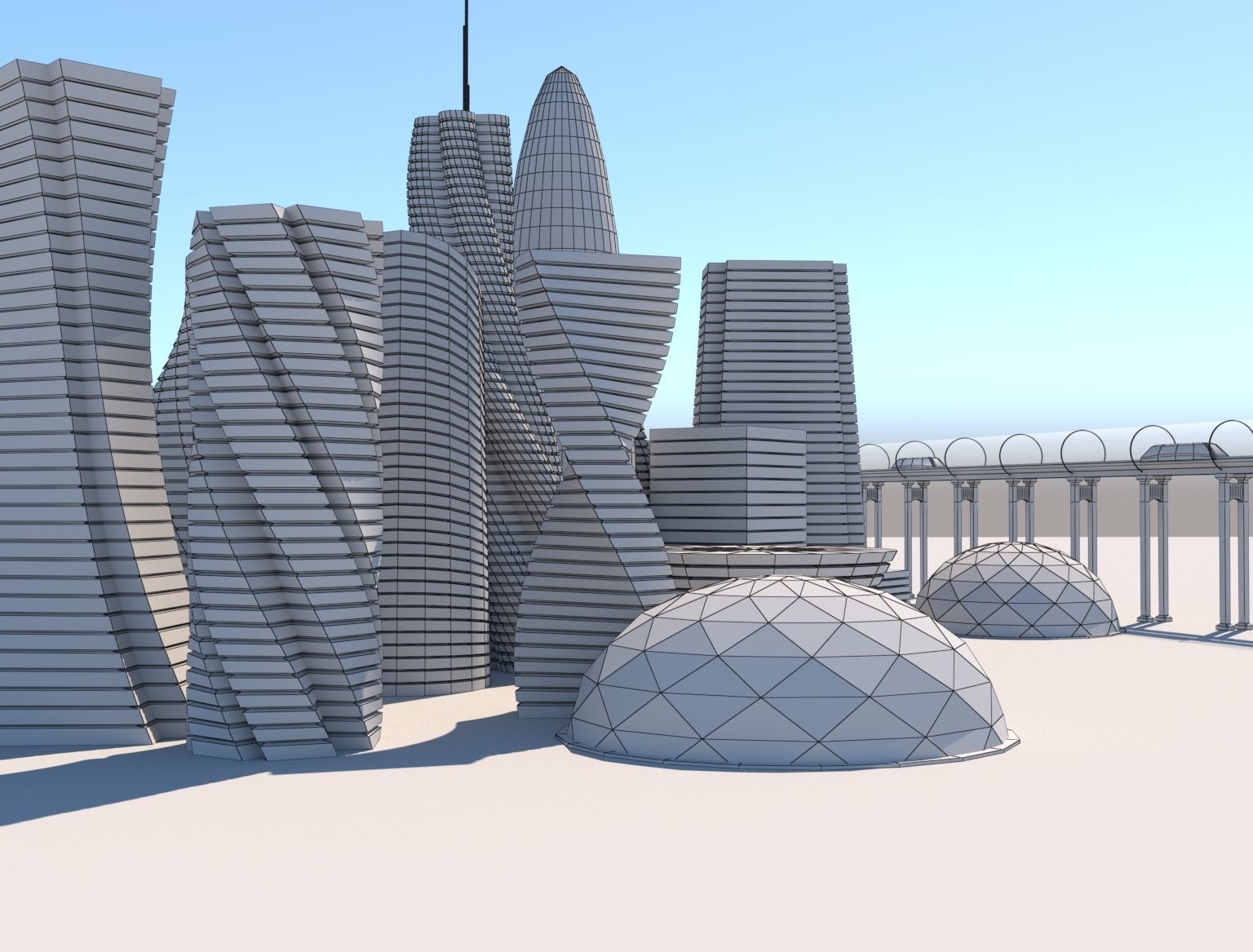 Futuristic City Royalty Free 3D model_7
