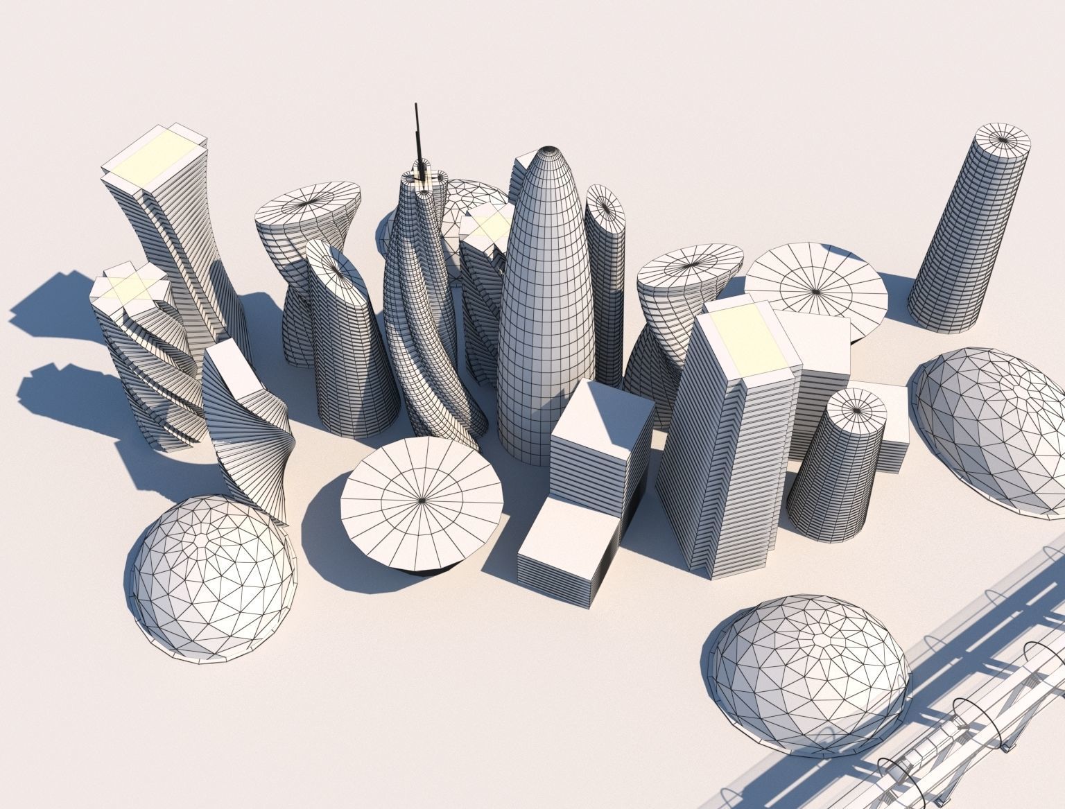 Futuristic City Royalty Free 3D model_6
