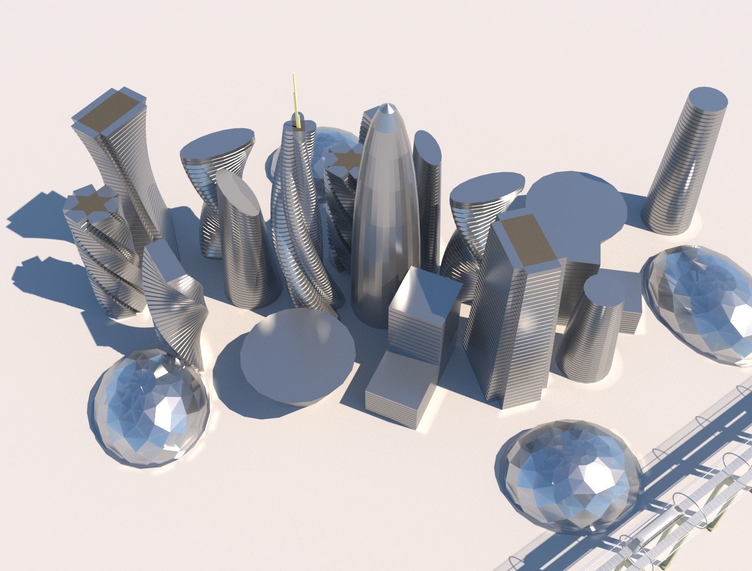 Futuristic City Royalty Free 3D model_2