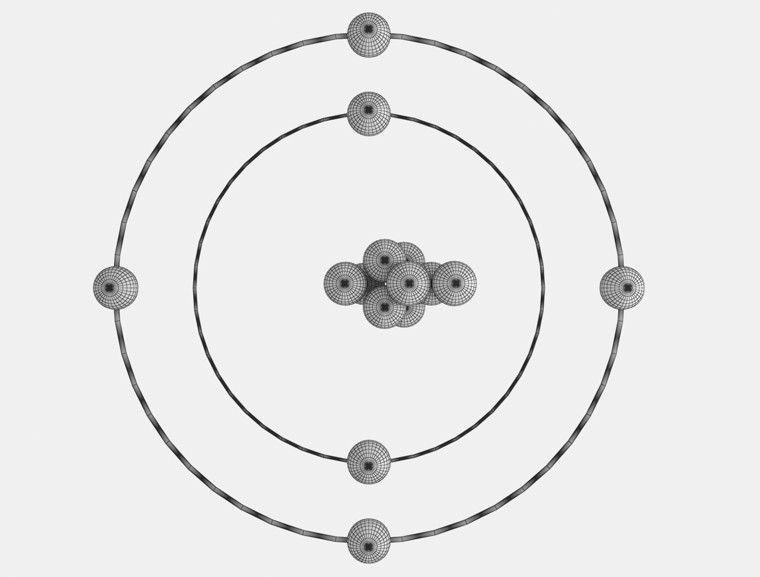 Carbon Atom Royalty Free High Poly 3D model_5