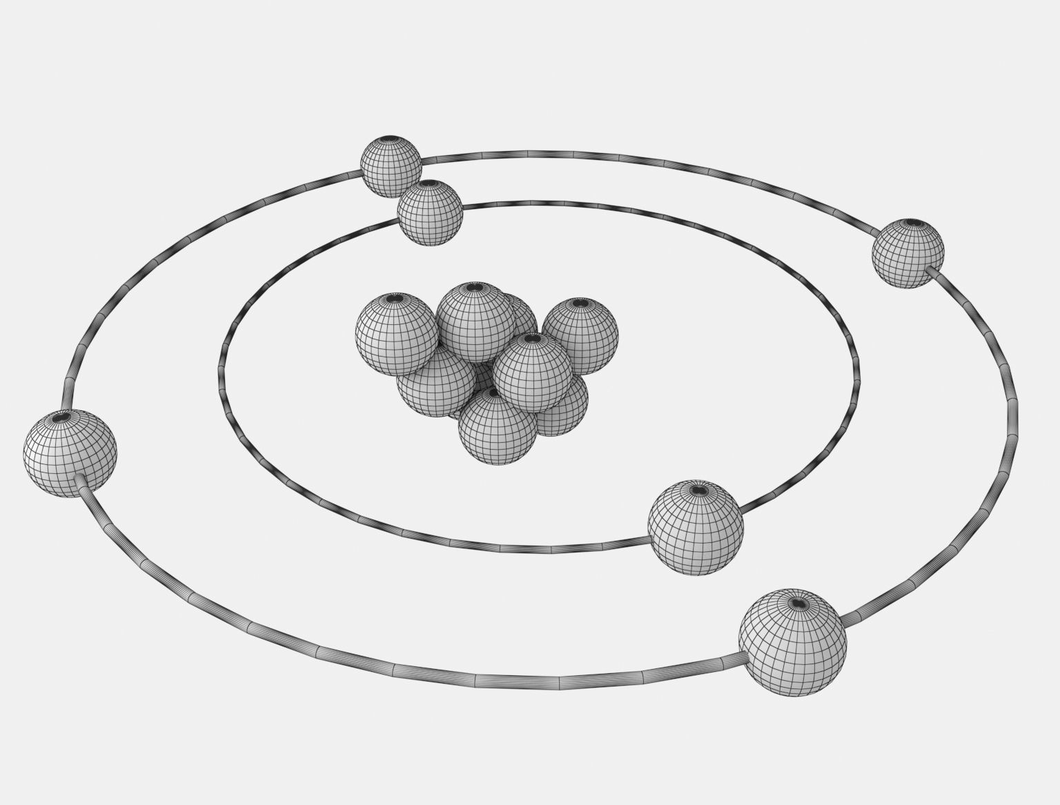 Carbon Atom Royalty Free High Poly 3D model_4