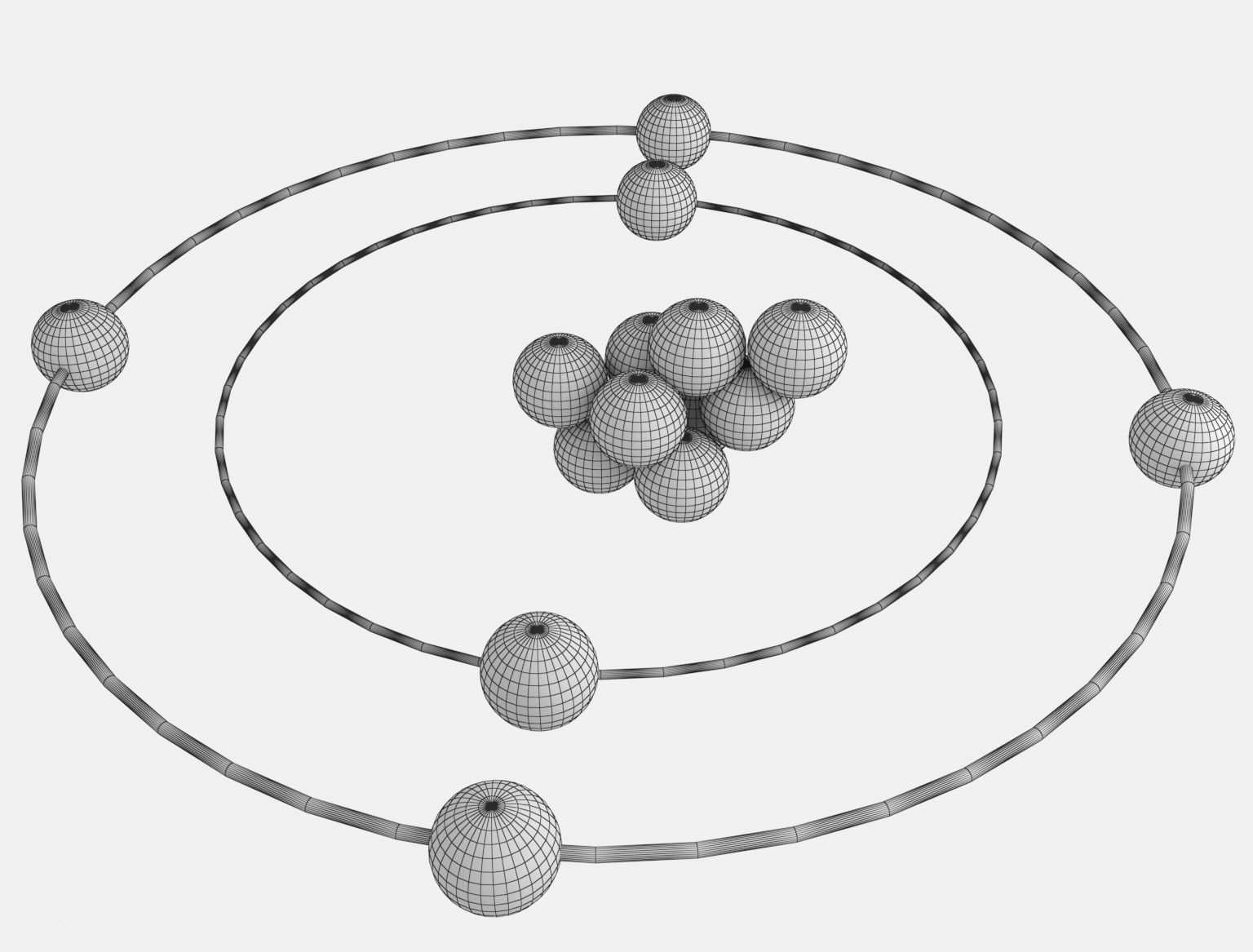 Carbon Atom Royalty Free High Poly 3D model_3