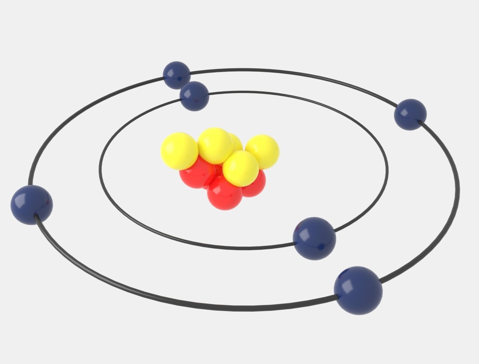 Carbon Atom Royalty Free High Poly 3D model_1