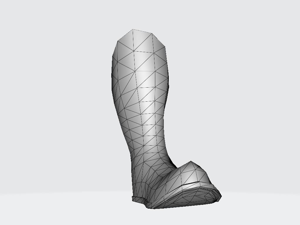 High Boot v3 Low-poly 3D model_9