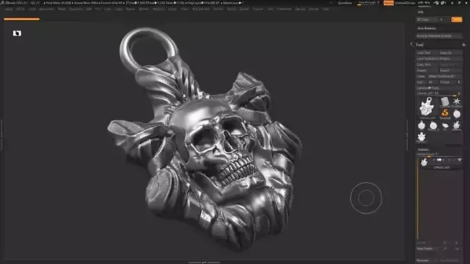 Skull Pendant 3d print model 10 3D print model