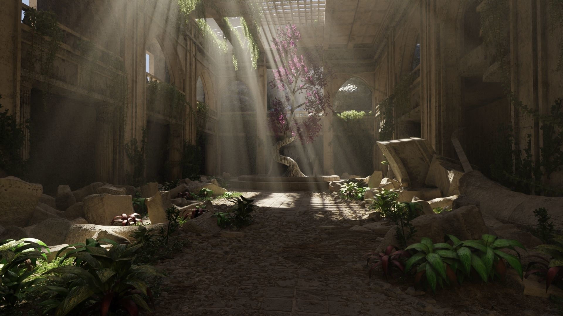 Sacred Tree Scene 3D model_1