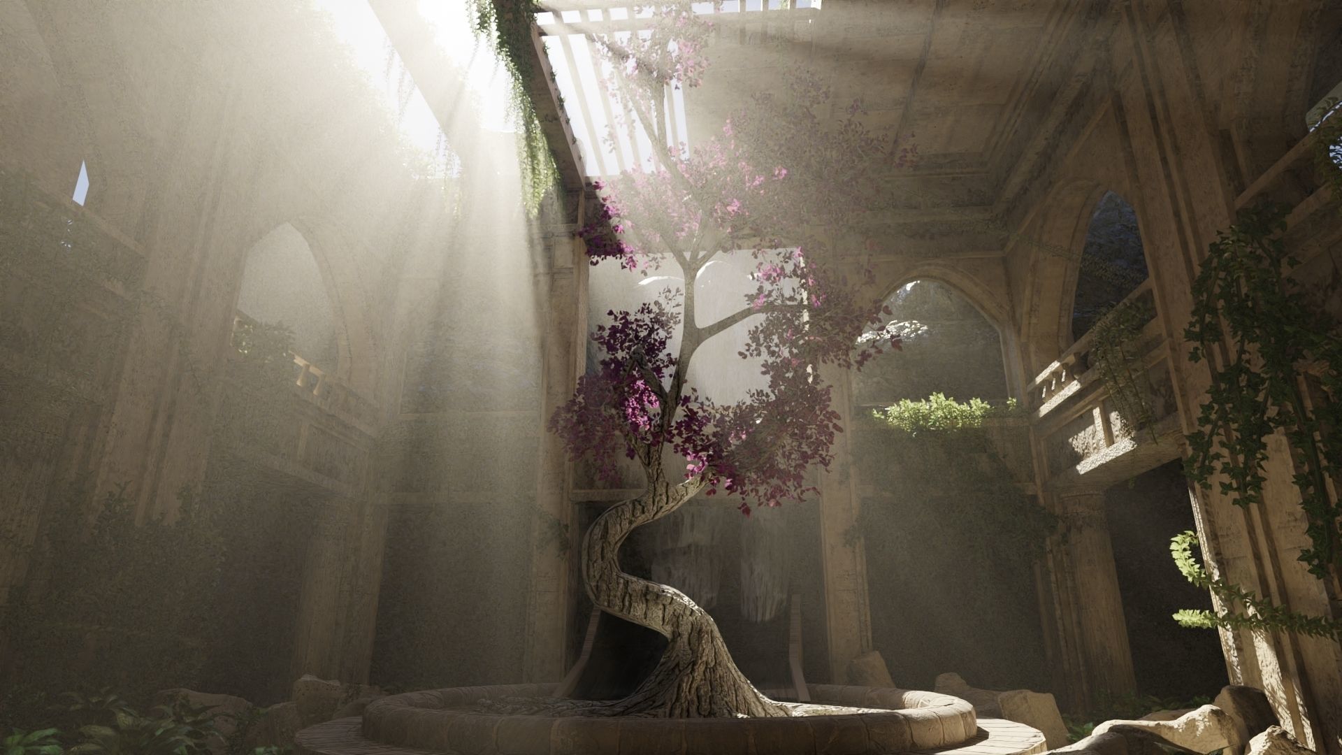 Sacred Tree Scene 3D model_2