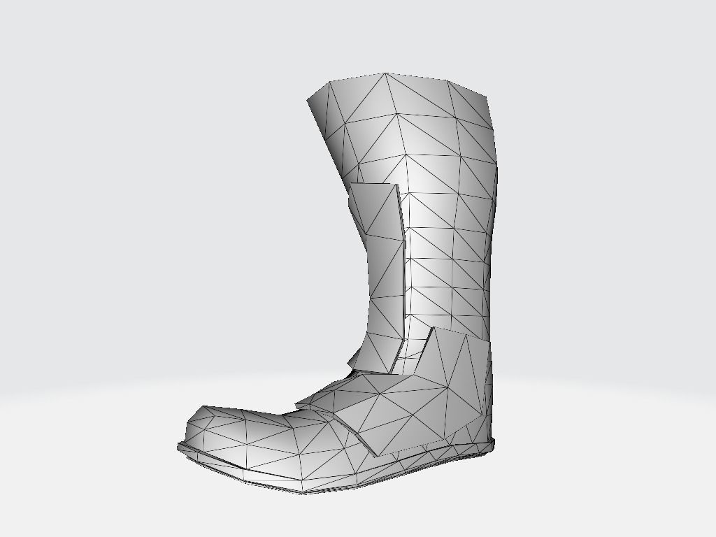 High Boot v4 Low-poly 3D model_11