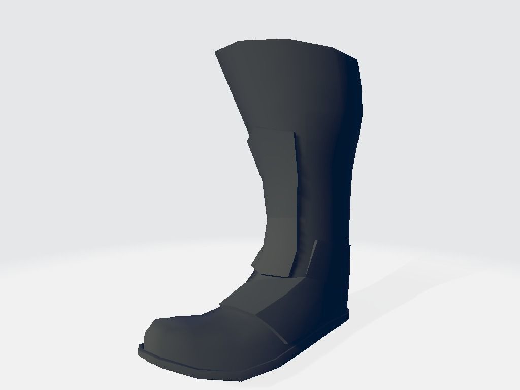High Boot v4 Low-poly 3D model_4