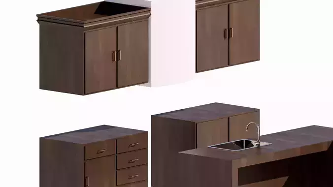 KITCHEN with wooden cabinets and counter tops