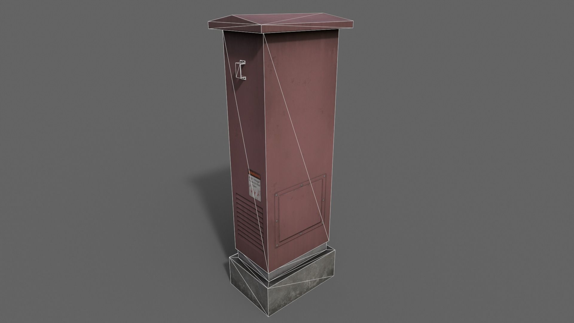 PBR Electric Box Red V2 Low-poly 3D model_20