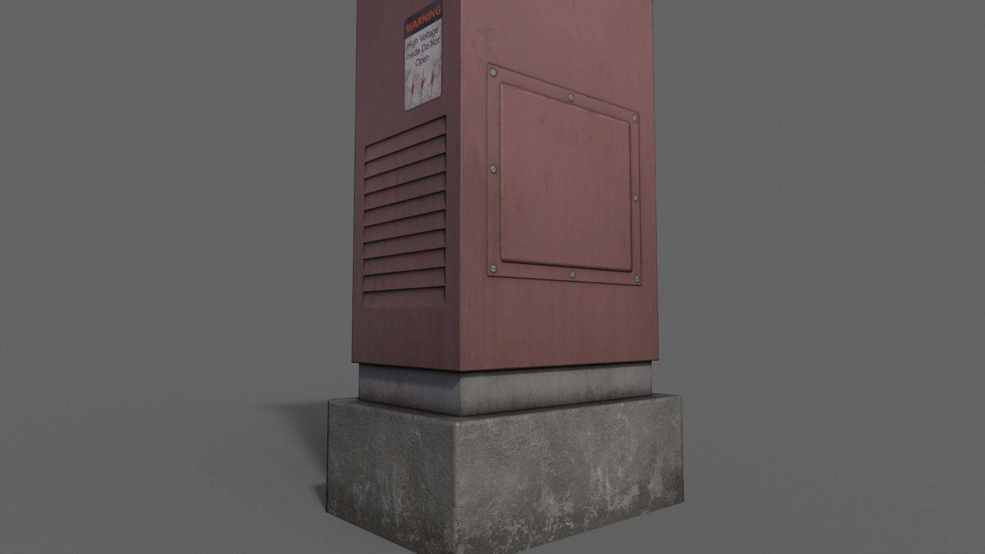 PBR Electric Box Red V2 Low-poly 3D model_14