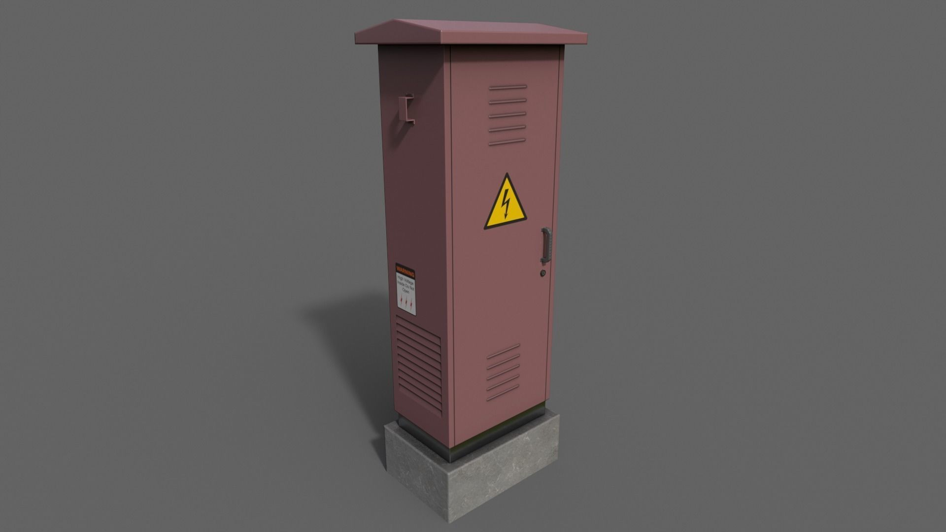 PBR Electric Box Red V2 Low-poly 3D model_2