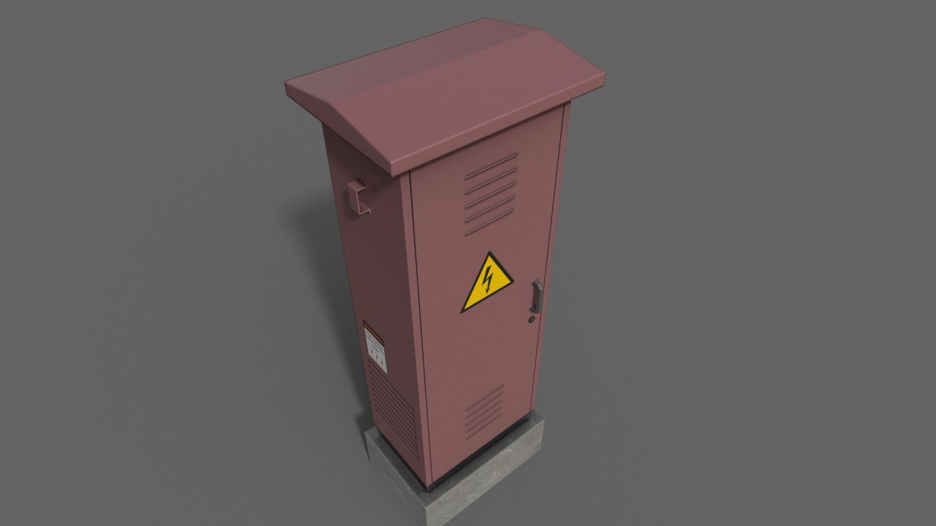 PBR Electric Box Red V2 Low-poly 3D model_3