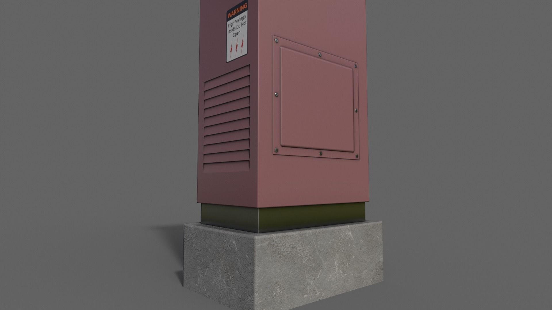 PBR Electric Box Red V2 Low-poly 3D model_7