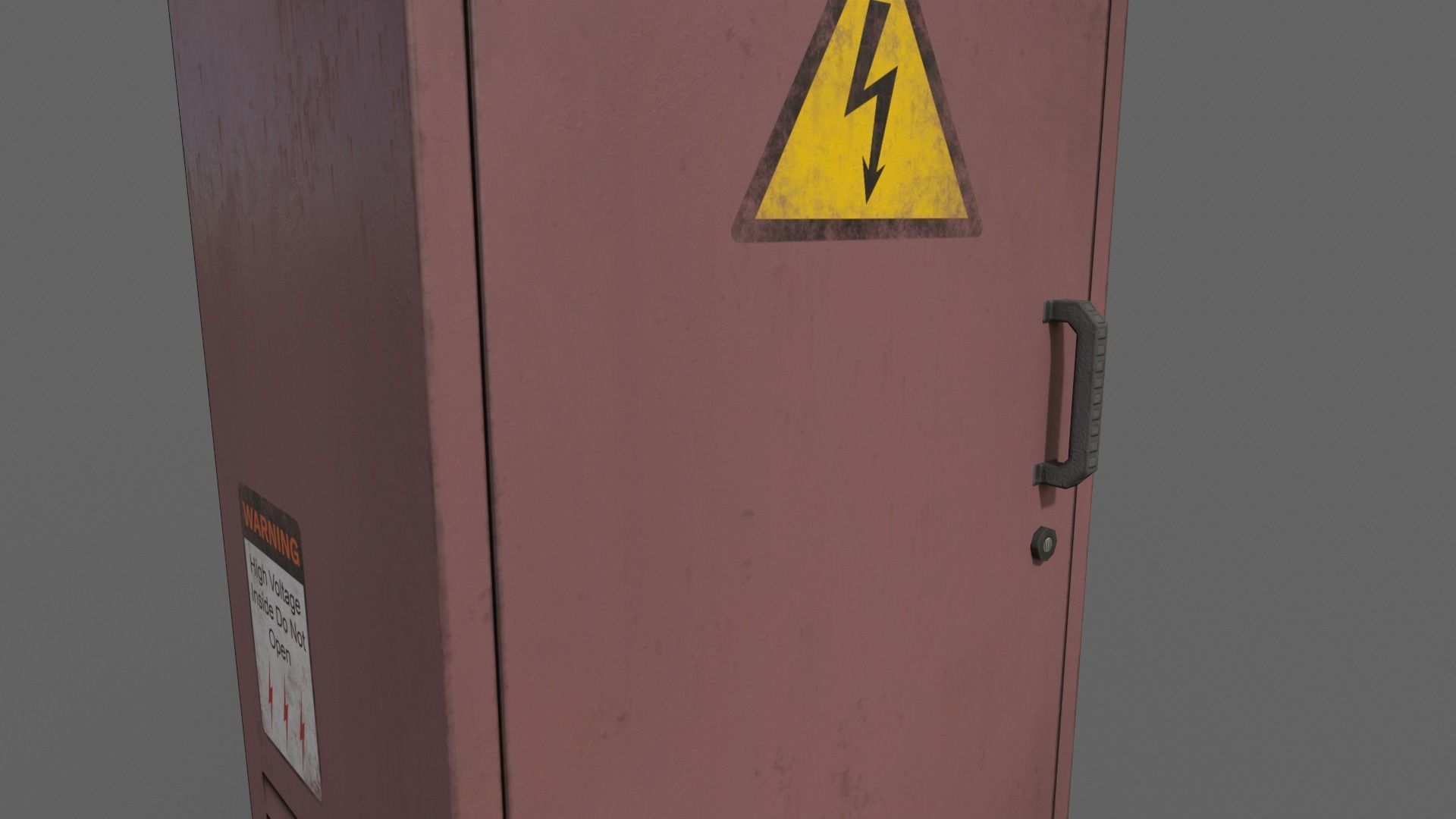 PBR Electric Box Red V2 Low-poly 3D model_12