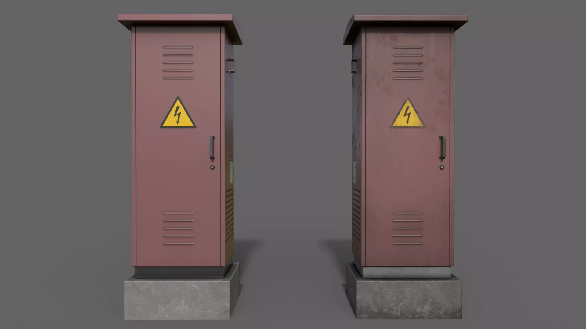 PBR Electric Box Red V2 Low-poly 3D model_0
