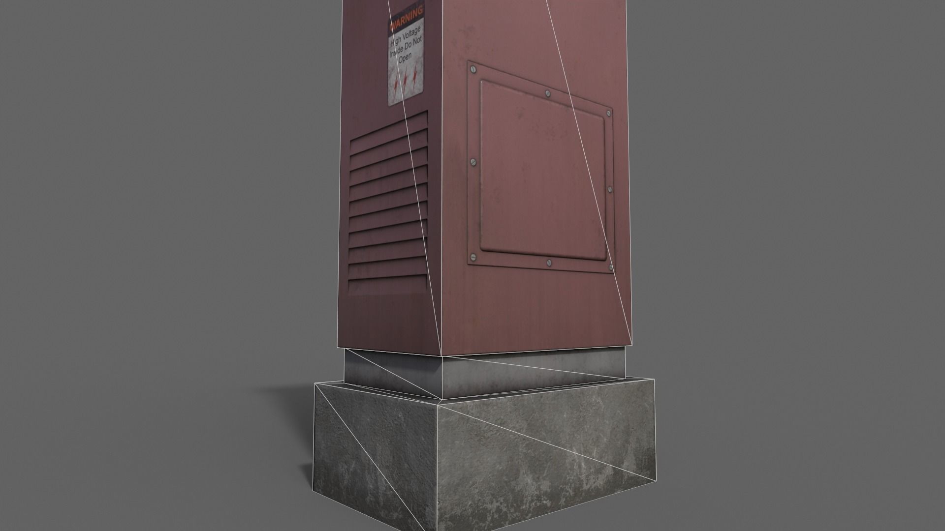 PBR Electric Box Red V2 Low-poly 3D model_21