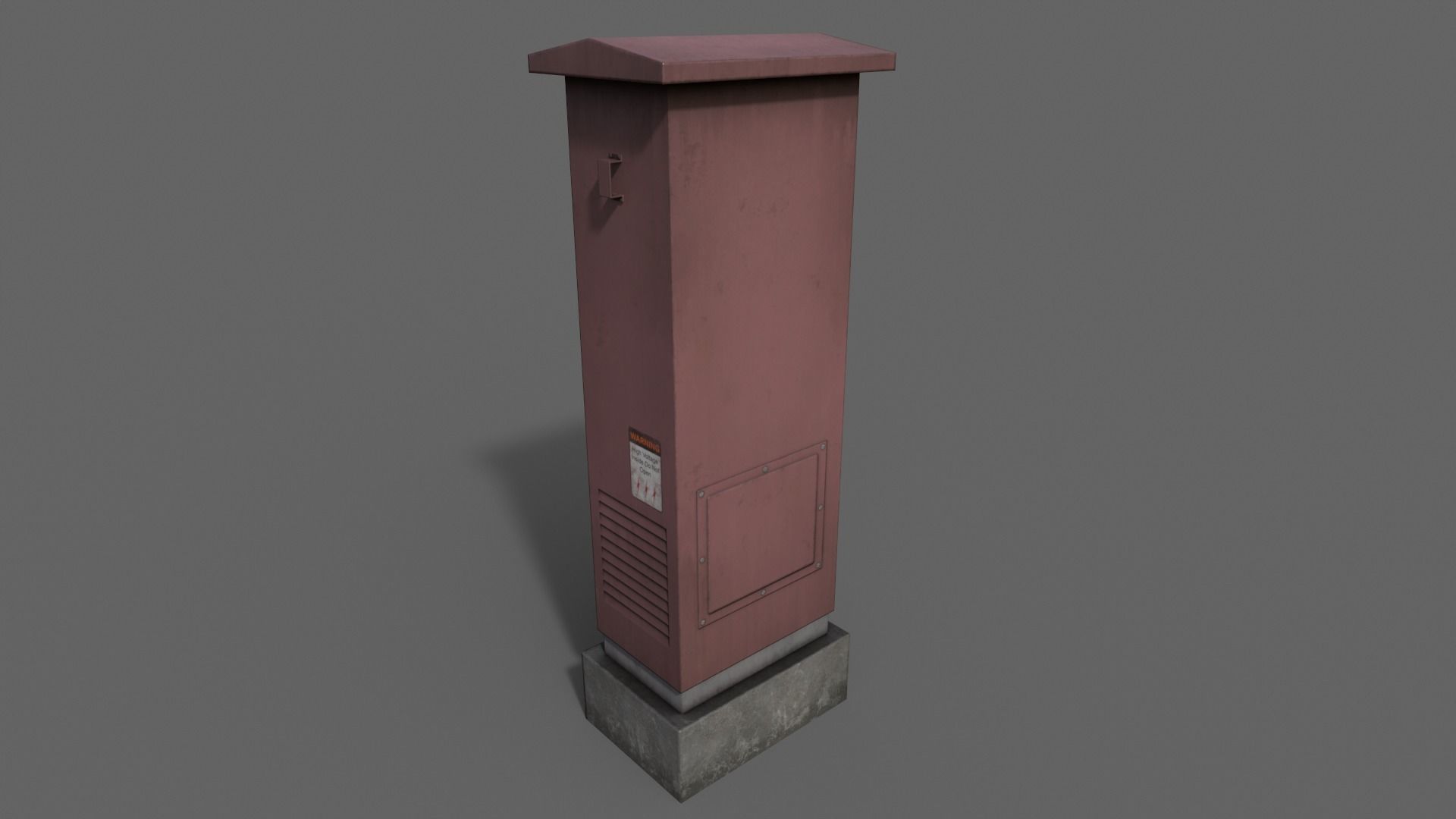 PBR Electric Box Red V2 Low-poly 3D model_13