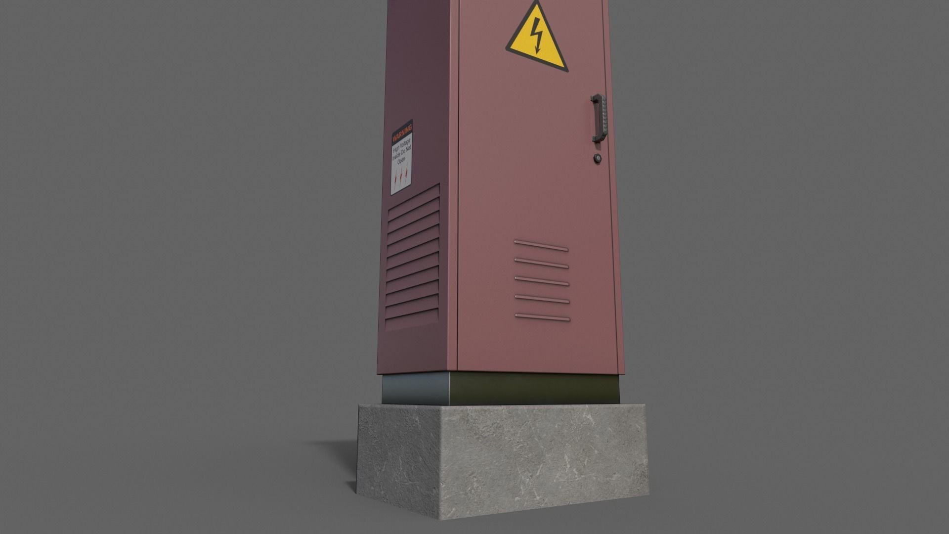 PBR Electric Box Red V2 Low-poly 3D model_4