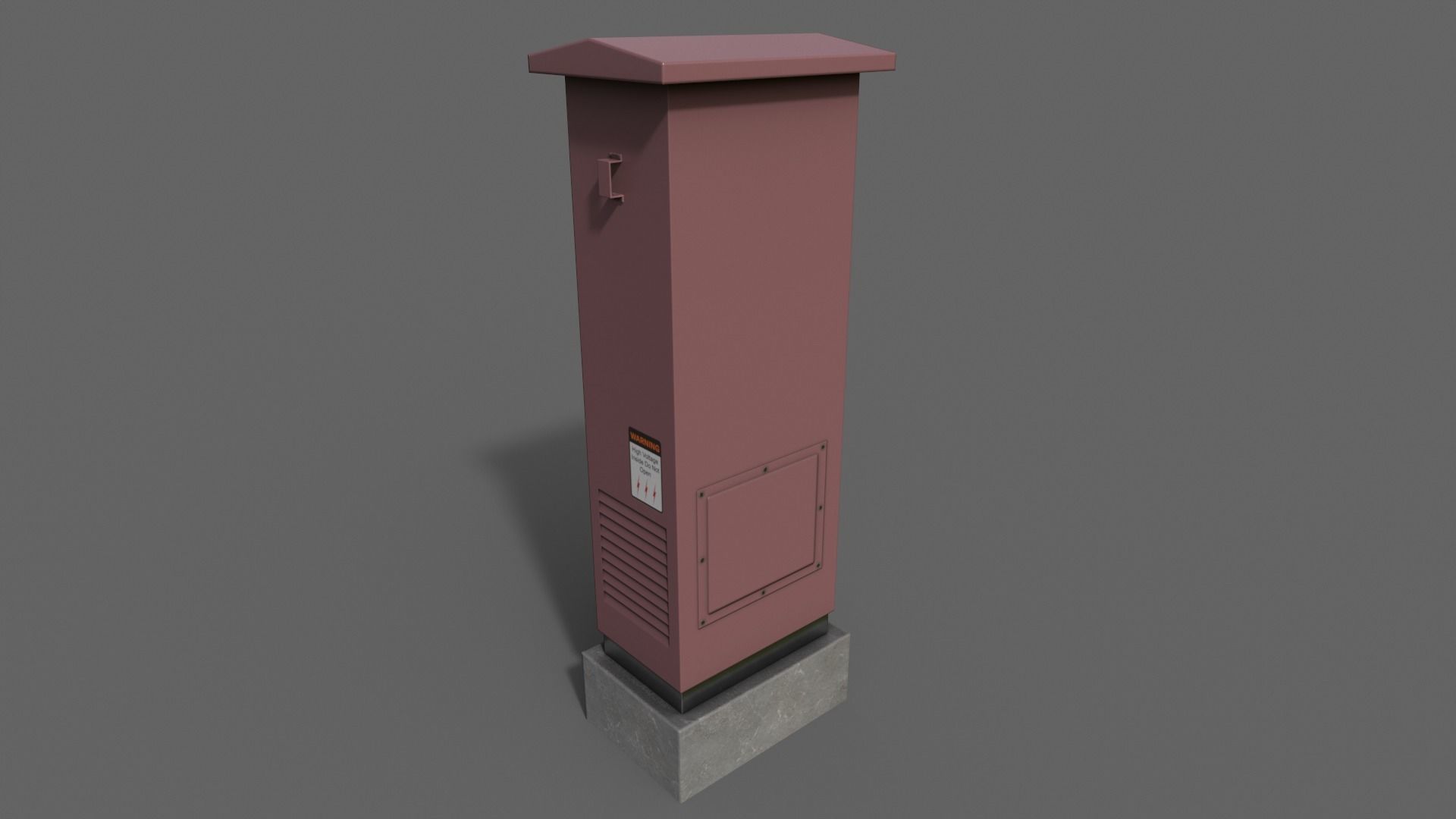 PBR Electric Box Red V2 Low-poly 3D model_6