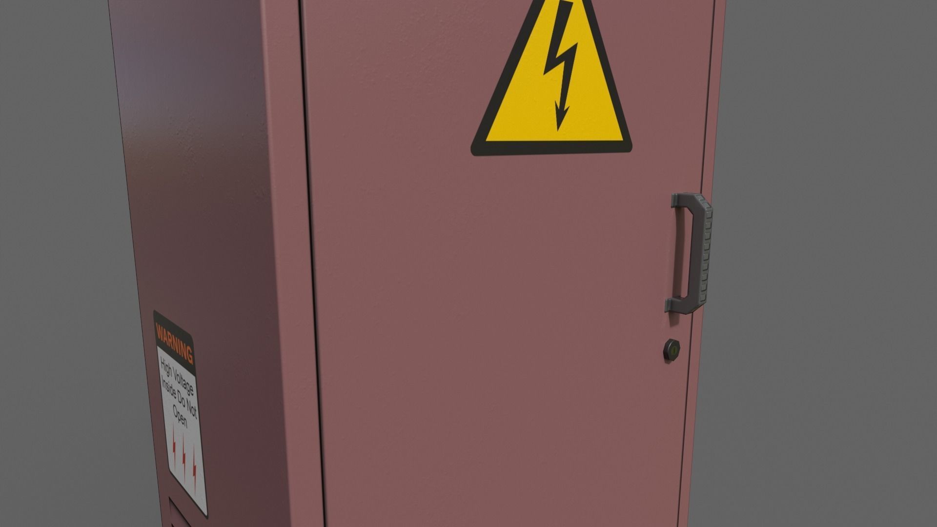 PBR Electric Box Red V2 Low-poly 3D model_5