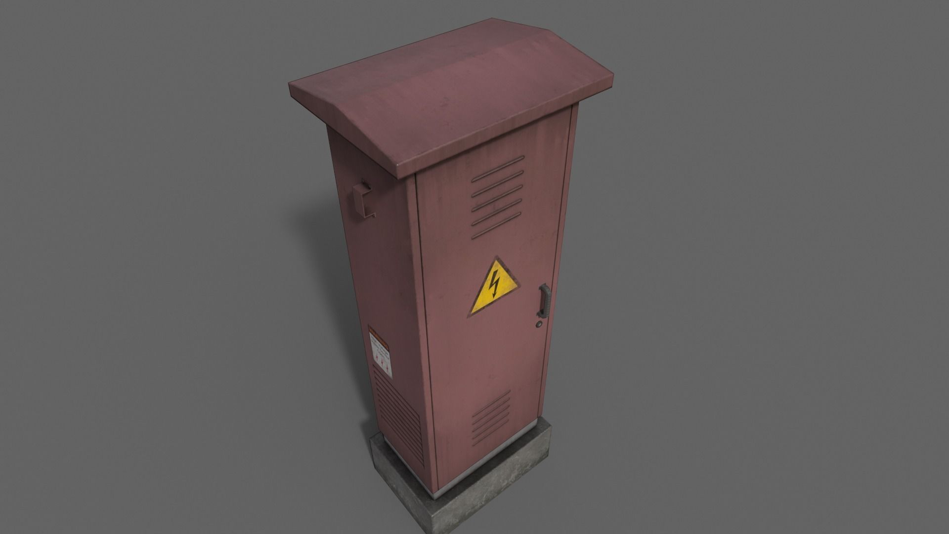PBR Electric Box Red V2 Low-poly 3D model_10