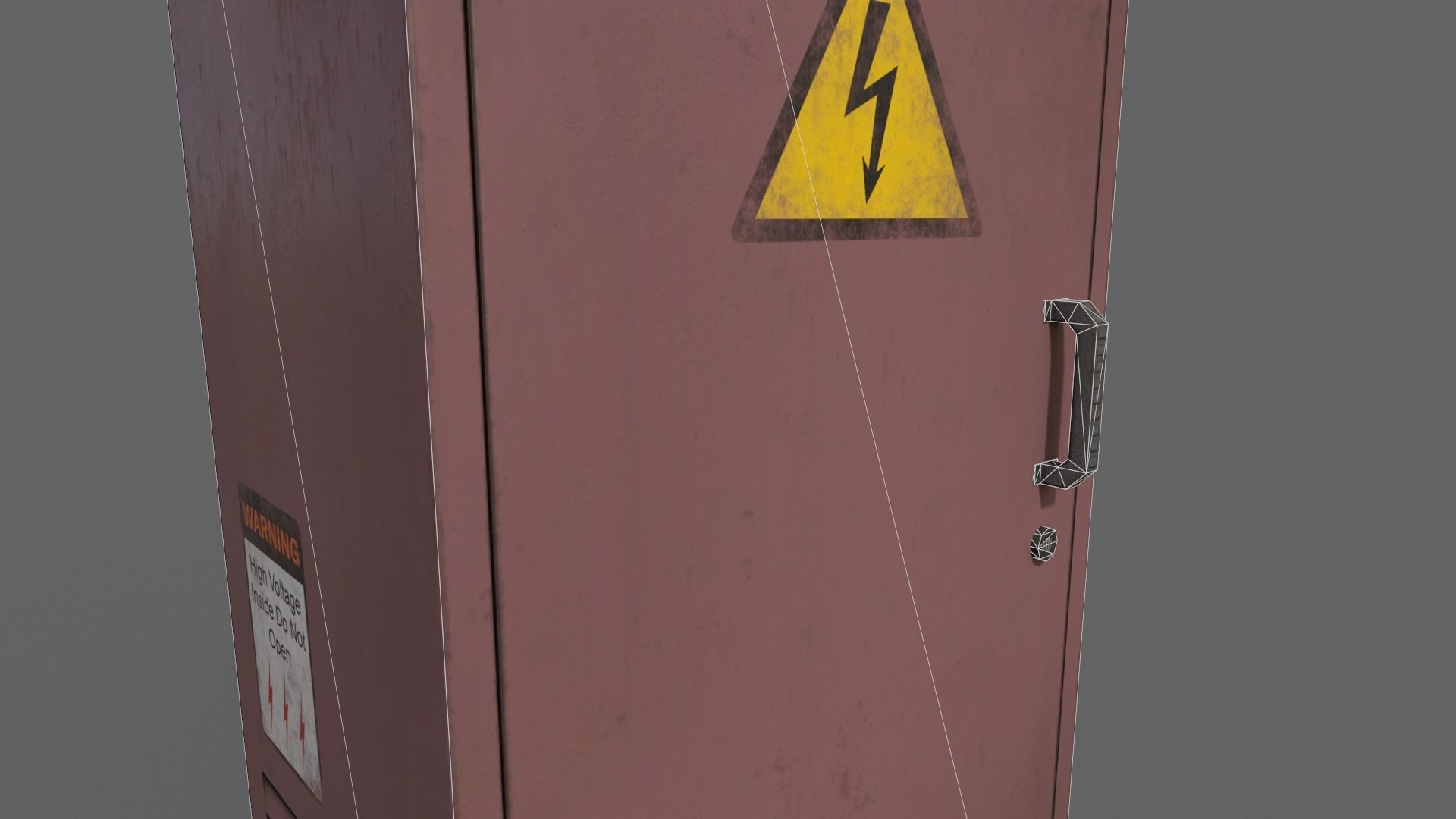 PBR Electric Box Red V2 Low-poly 3D model_19