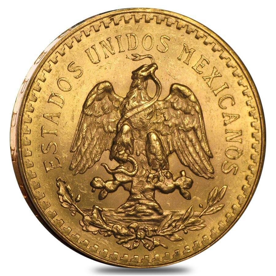 Double Face Mexican 50 Pesos Gold Coin Diamond Pendant  3D print model_8