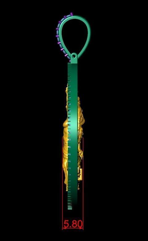 Double Face Mexican 50 Pesos Gold Coin Diamond Pendant  3D print model_6