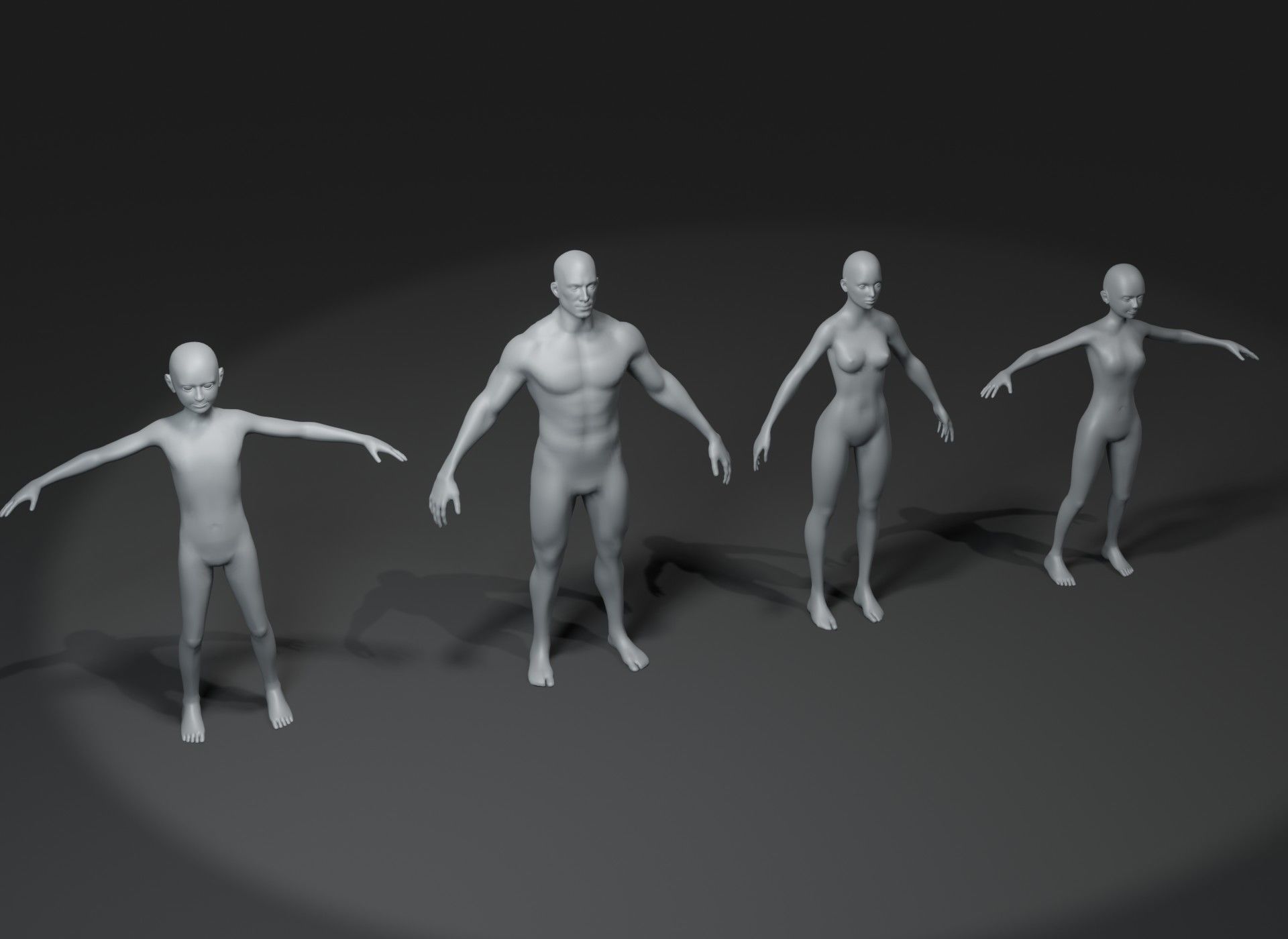 Human Body Base Mesh 10 3D Models Collection 10k Polygons _12