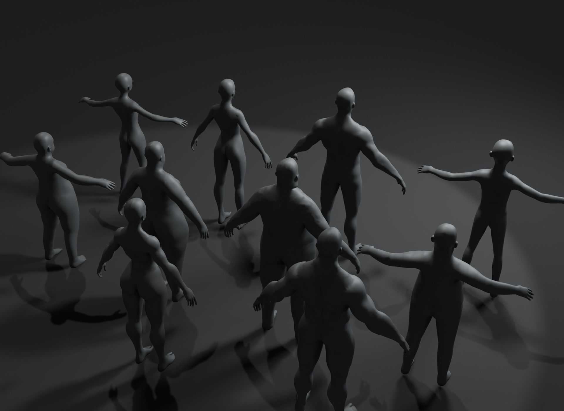 Human Body Base Mesh 10 3D Models Collection 10k Polygons _11