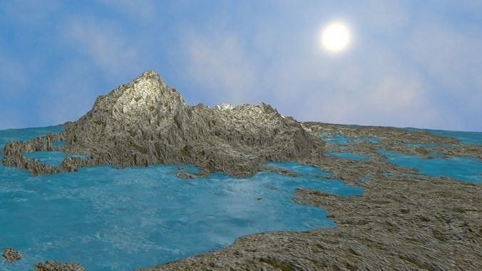 NMA Island Rock 001 Rough Preset 02 Low-poly 3D model