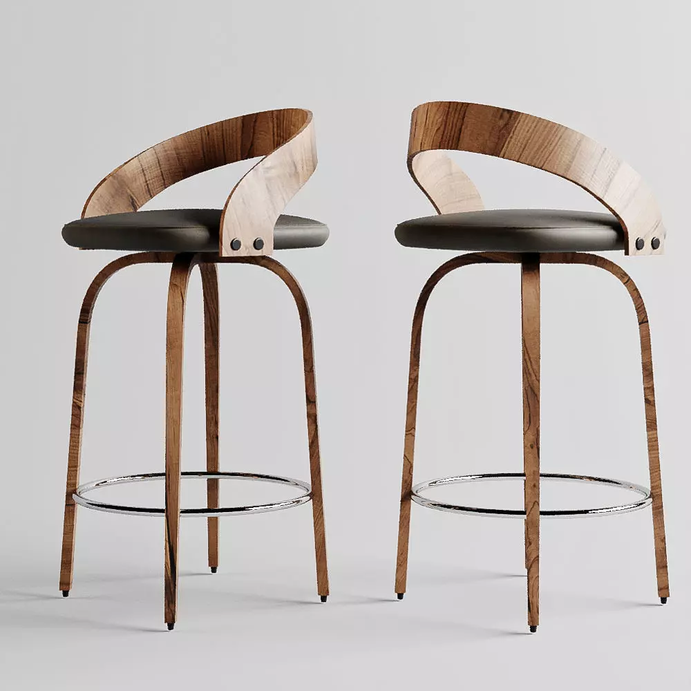 Bar stool 3D model_0