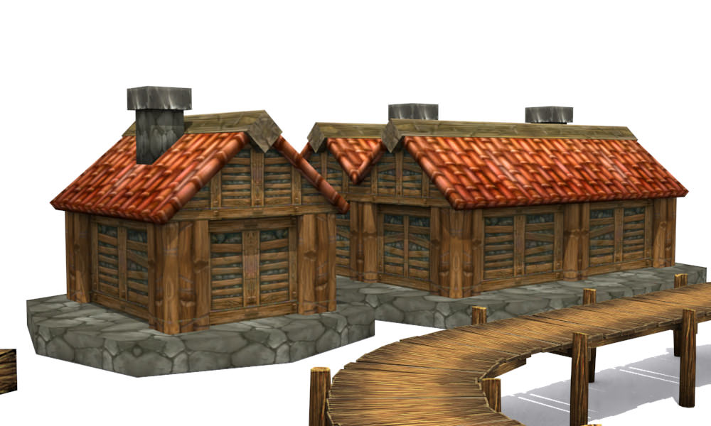 Modeling game on water Low-poly 3D model_2