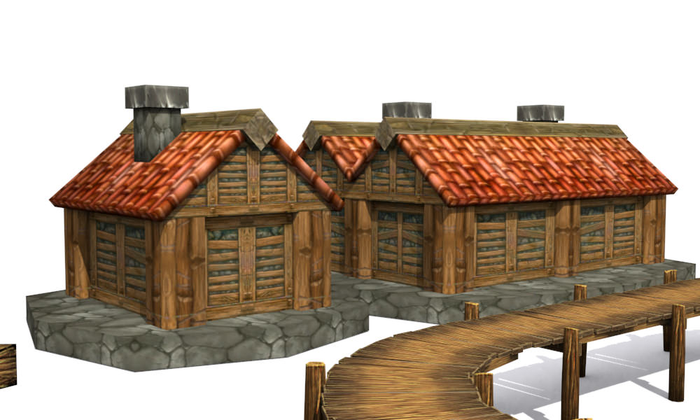 Modeling game on water Low-poly 3D model_1