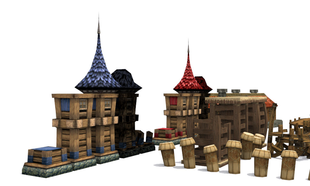 Modeling game on water Low-poly 3D model_5