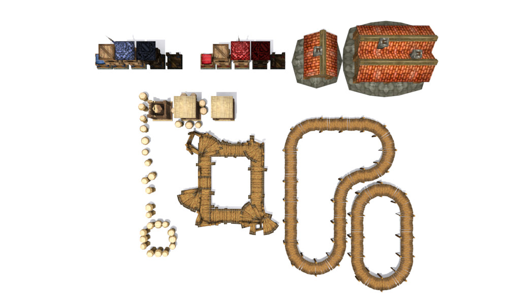 Modeling game on water Low-poly 3D model_9