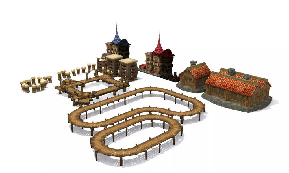 Modeling game on water Low-poly 3D model_0