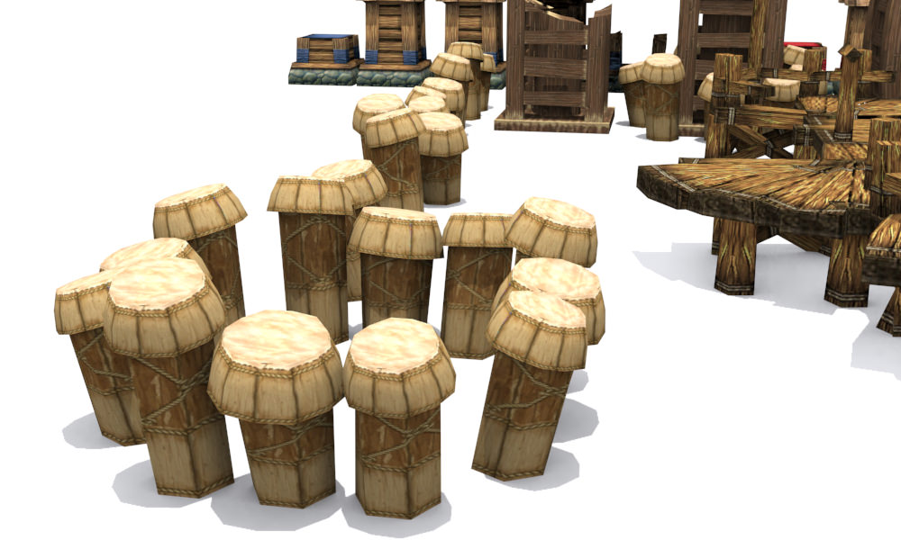 Modeling game on water Low-poly 3D model_4