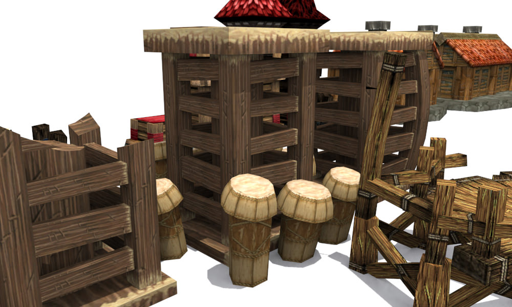 Modeling game on water Low-poly 3D model_7