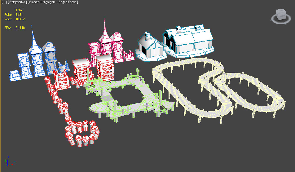 Modeling game on water Low-poly 3D model_11