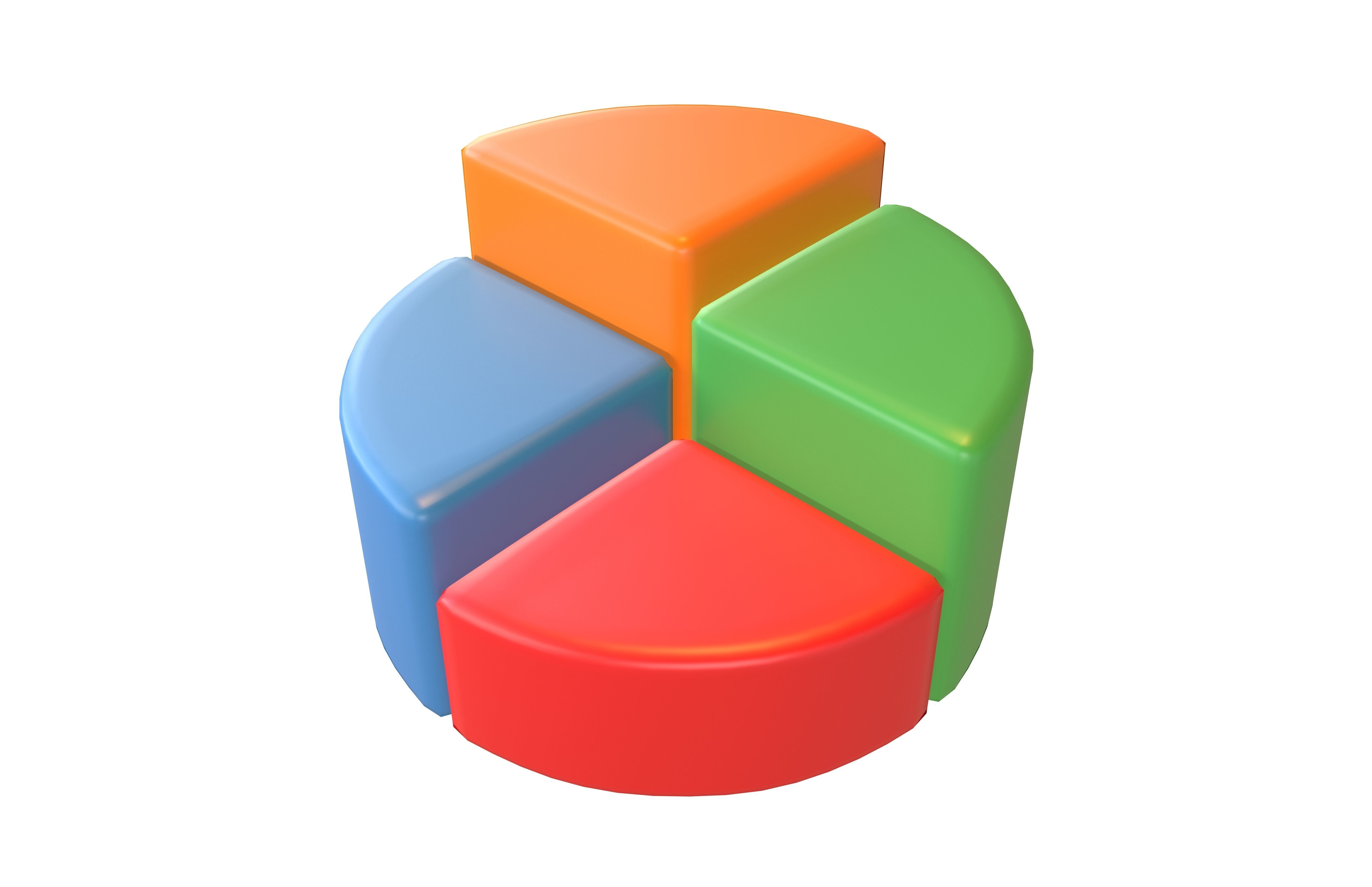 Pie Graph v2 001 Low-poly 3D model_2
