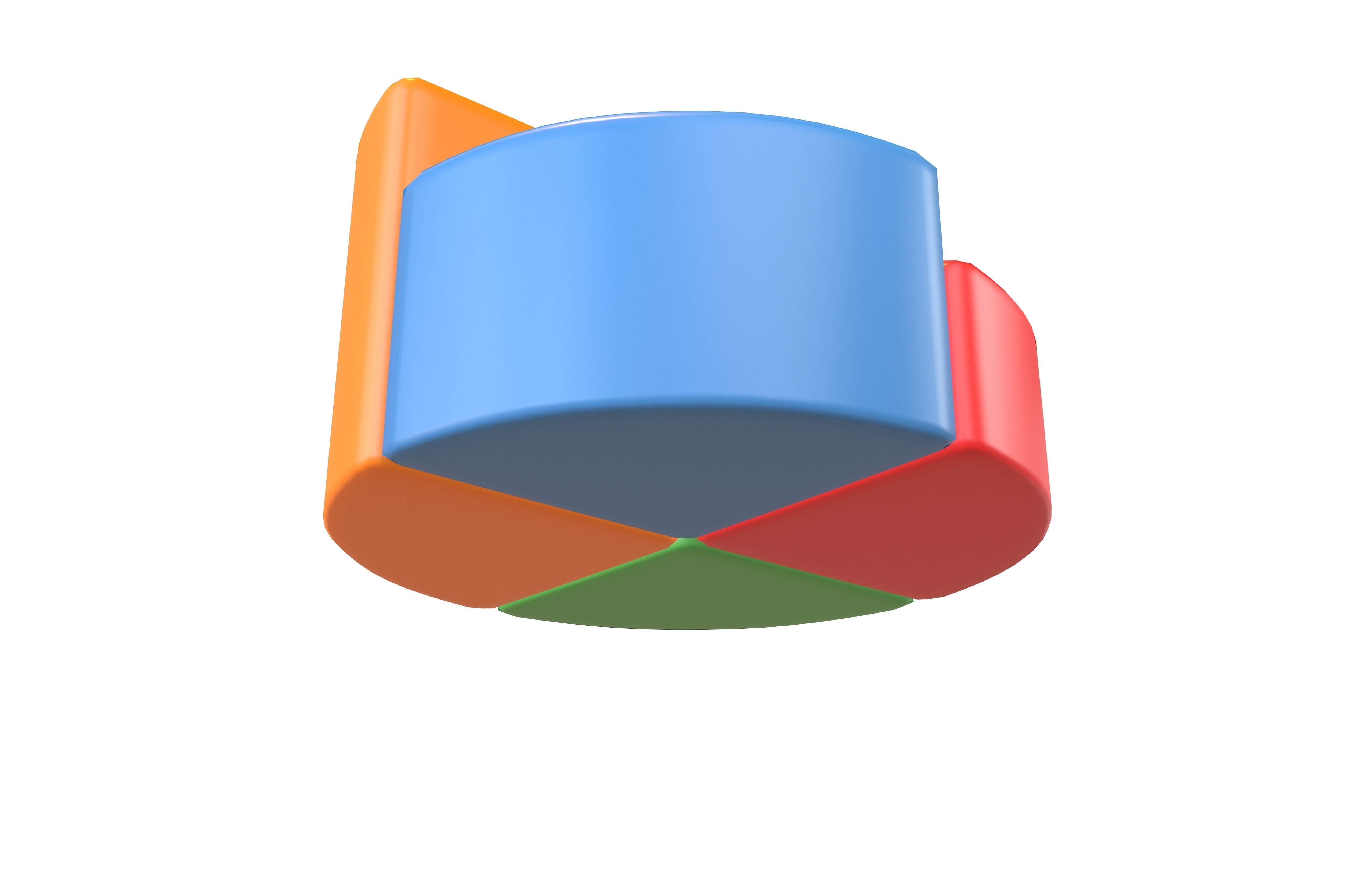 Pie Graph v2 001 Low-poly 3D model_3