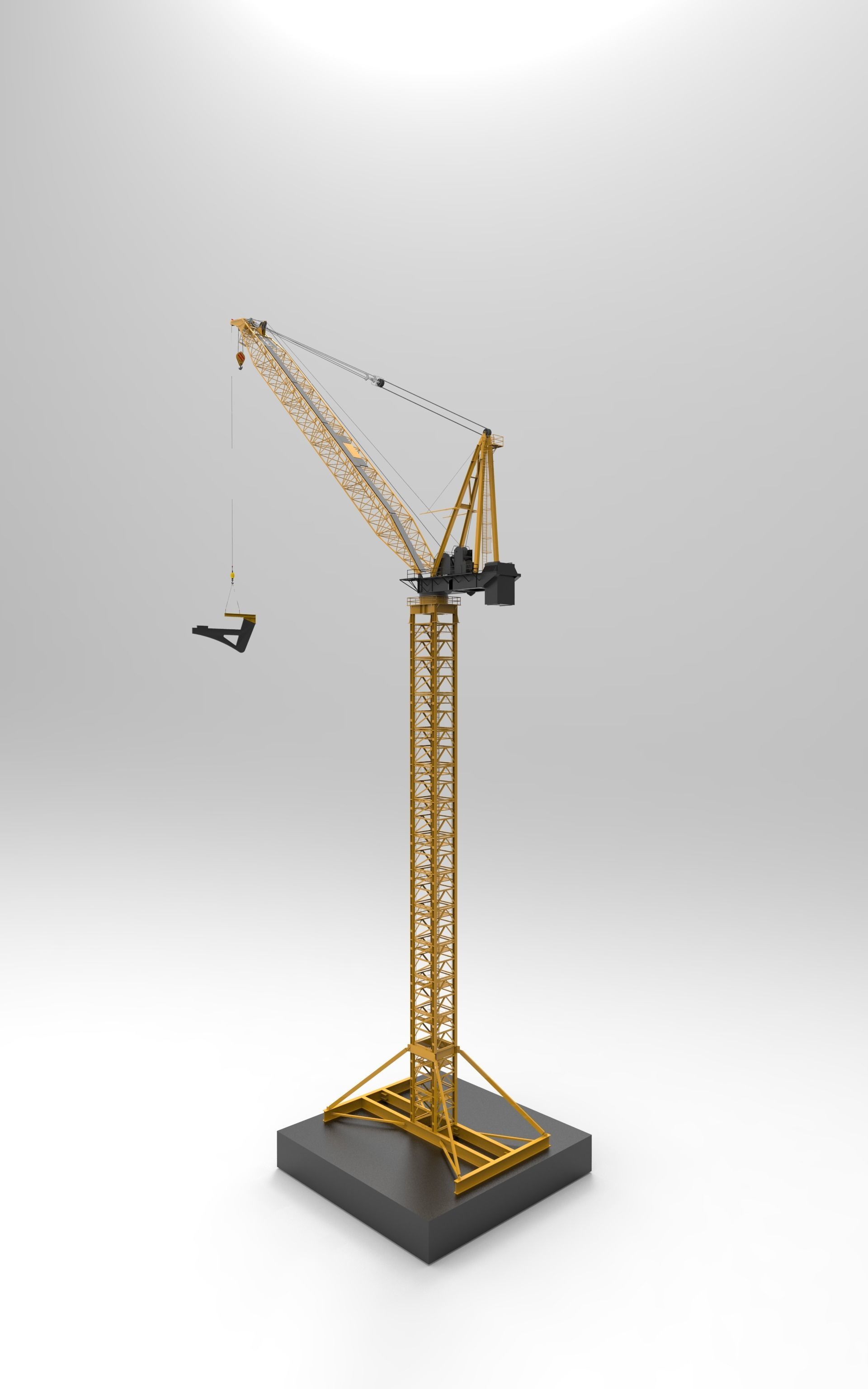 Tower crane building II 3D model_2