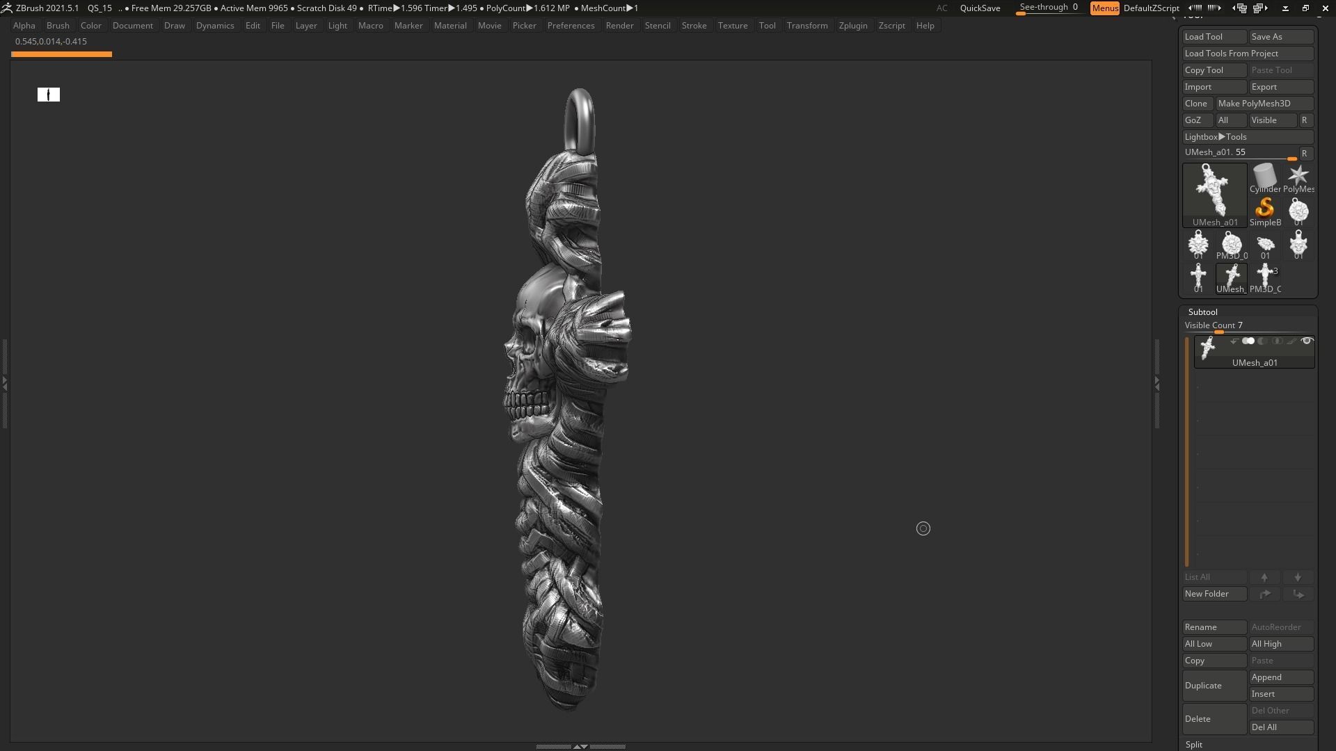 Skull cross Pendant 3d print model 12 3D print model_6