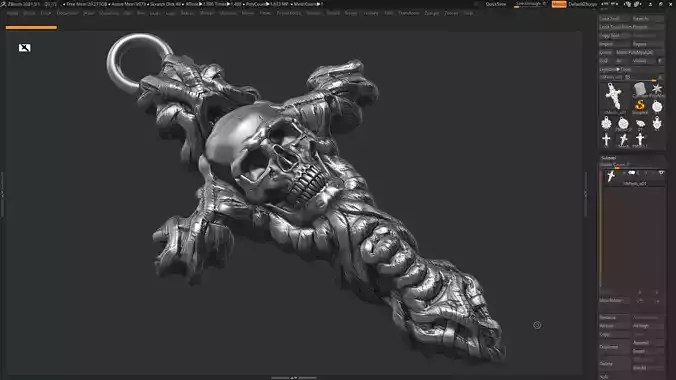 Skull cross Pendant 3d print model 12 3D print model