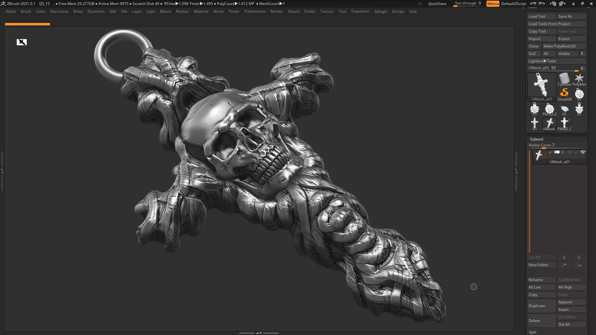 Skull cross Pendant 3d print model 12 3D print model_0