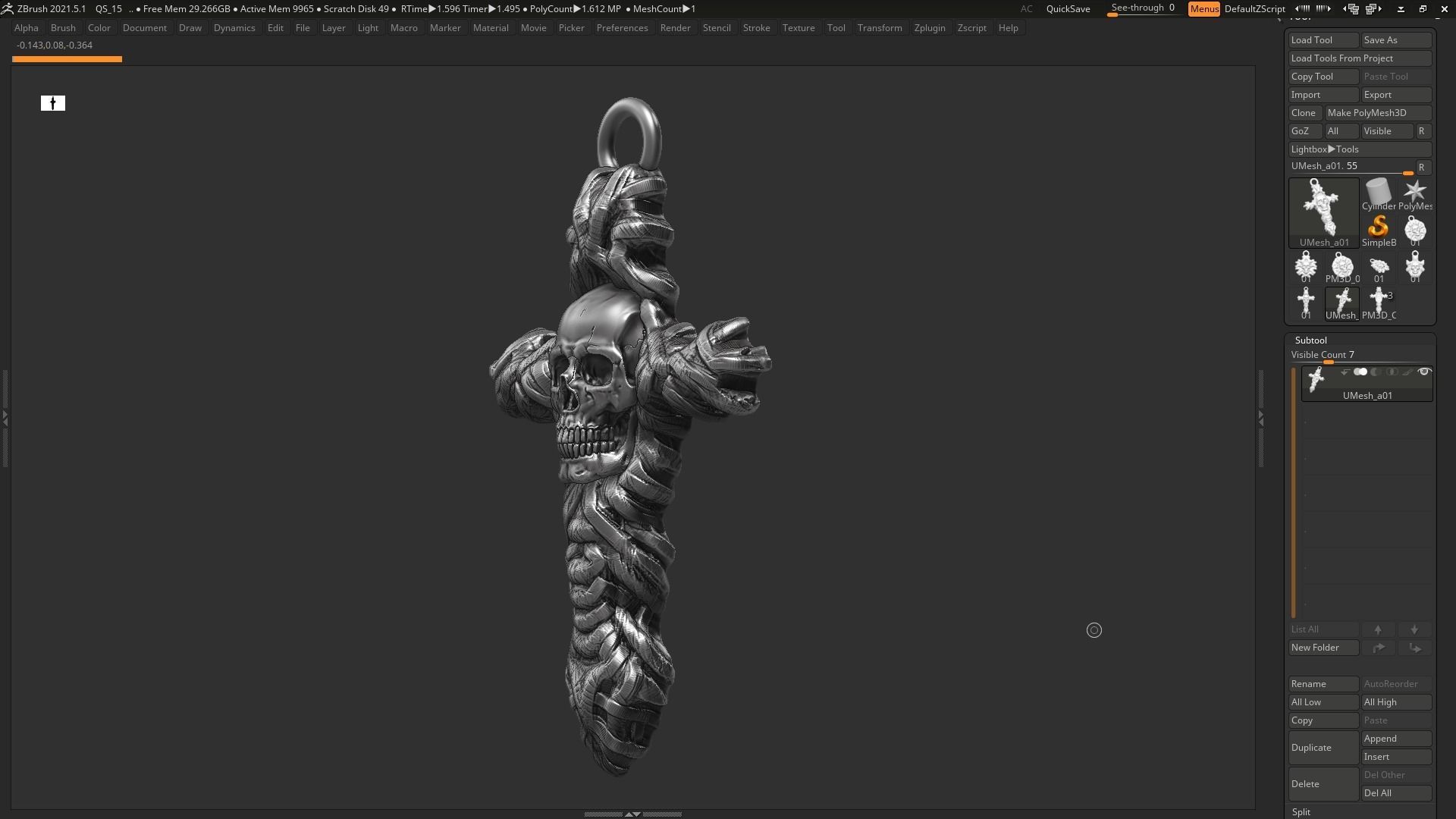 Skull cross Pendant 3d print model 12 3D print model_5