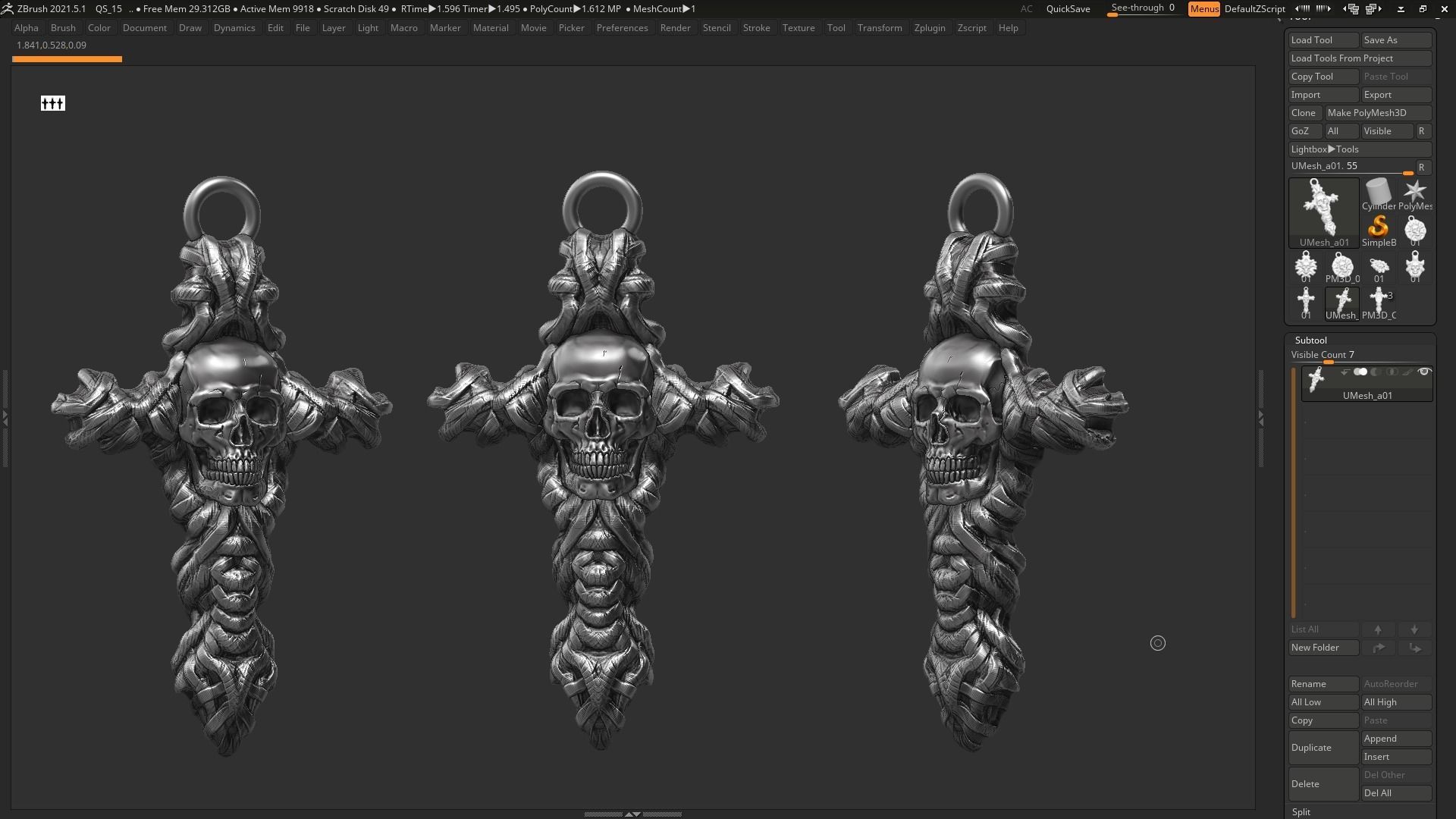 Skull cross Pendant 3d print model 12 3D print model_1